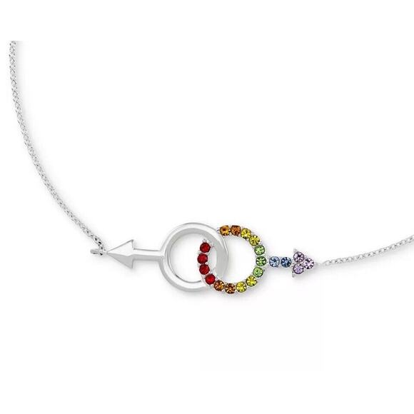 Sterling Silver Double Mars Crystal Bracelet Fashion Stylish Chic Elegant Trendy - Picture 5 of 5